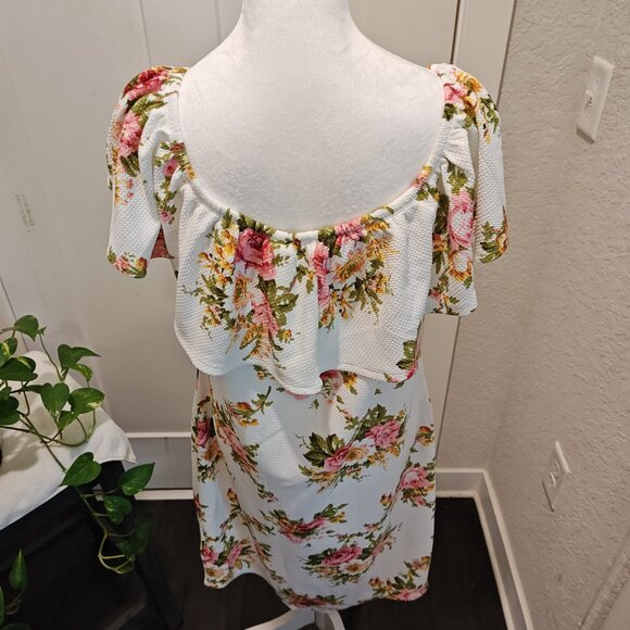LOVE J FLORAL PRINT DRESS OFF THE SHOULDER (SIZE 3X) WITH TAGS BRAND NEW - Picture 9 of 9